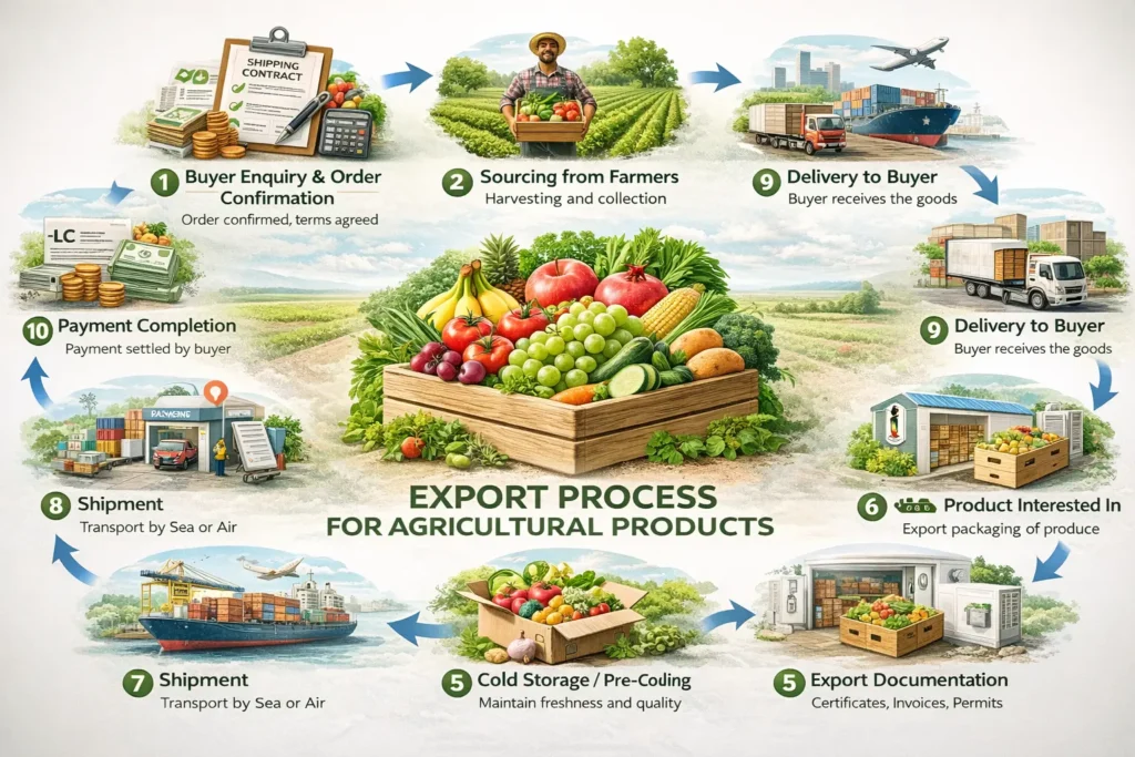 export proccess for agro products